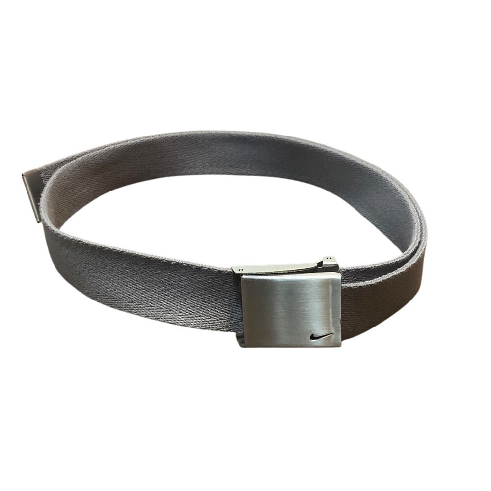 Nike Gray Belt With Bottle Opener Buckle &‎ Metal Accents 48 Inches Large